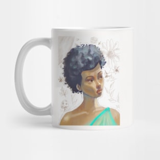 Nature's Goddess - Portrait of a Woman With Flowers Mug